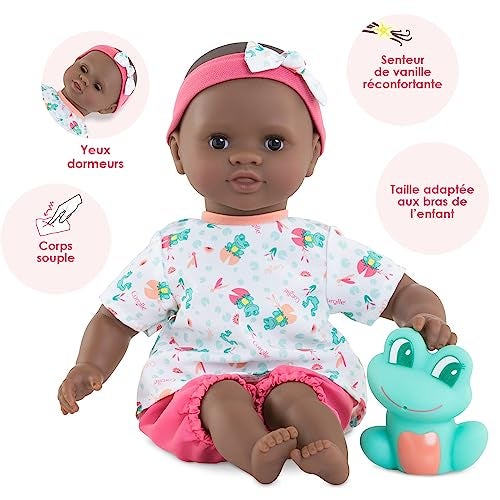 Corolle Ma Premiere Poupee Bath Baby Coralie, Soft Body Bath Doll with Bath Toy, Sleeping Eyes, Vanilla Scent, Removable Dresses, 30 cm, from 18 Months - Image 2