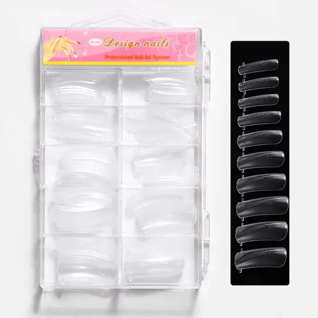 BANIRA 120Pcs Artificial Nails Extensions Combo in 5 Colors With Glue Stickers Nail File Wood Stick Medium Round 01