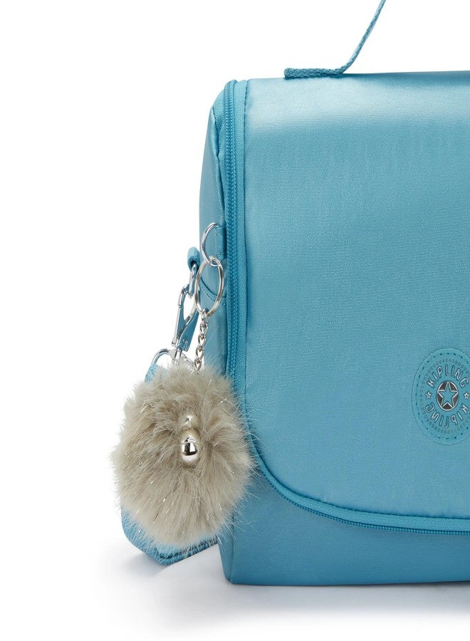 Kipling New Kichirou Metallic Lunch Bag Aqua Tides Metallic - Image 5
