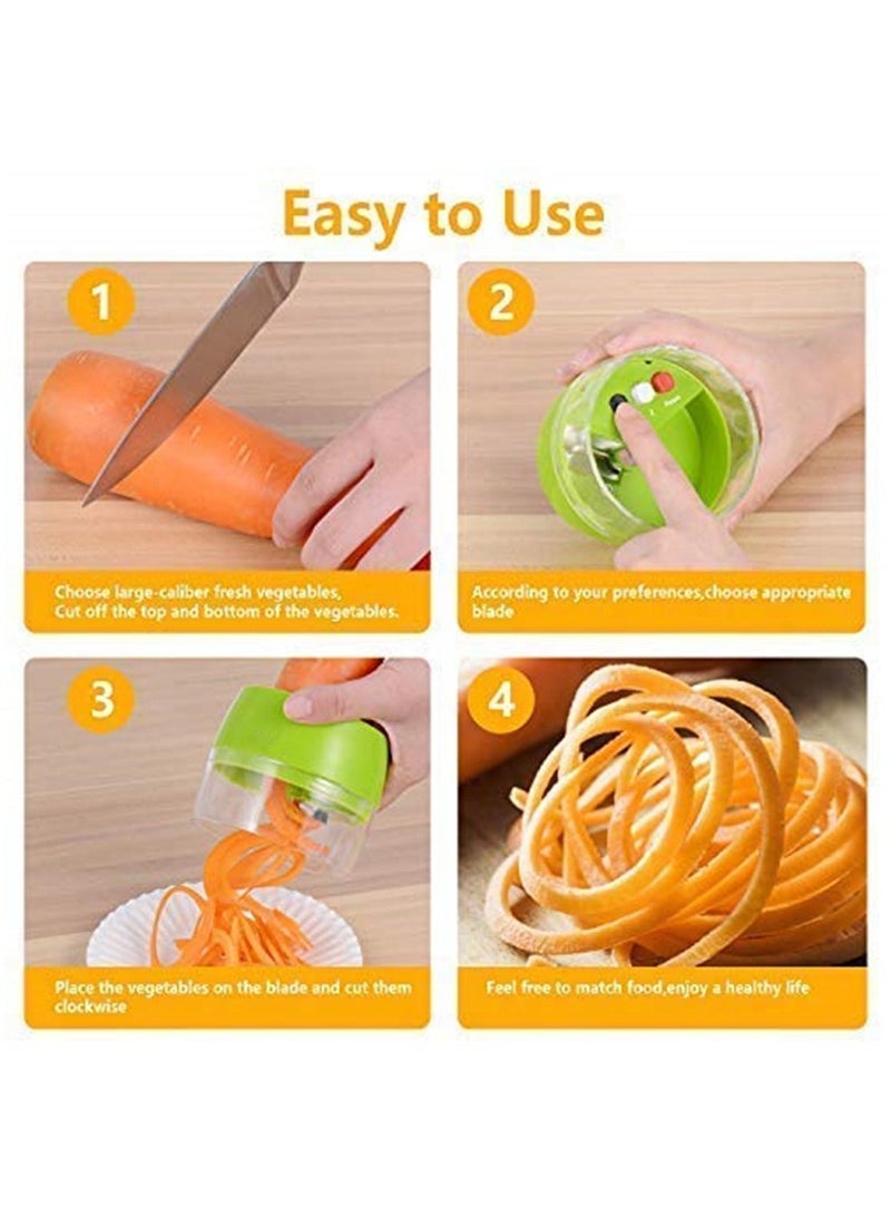 4 in 1 Handheld Heavy Duty Veggie Spiral Cutter Spaghetti Maker
