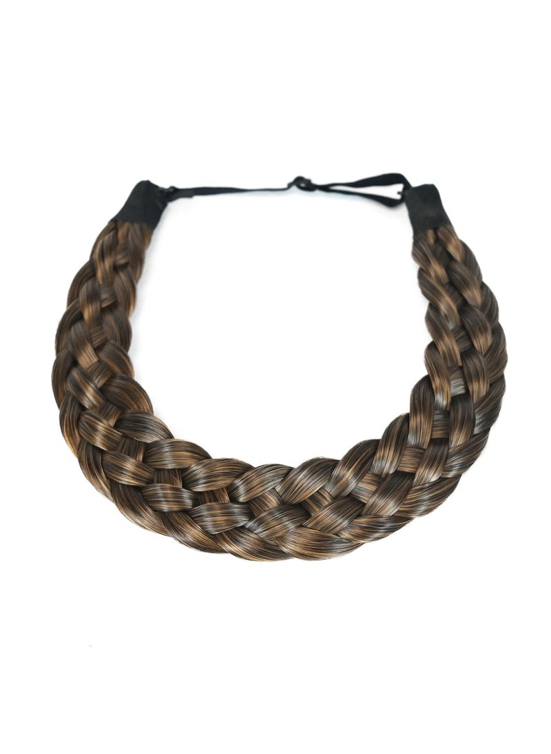 TOECWEGR - TOECWEGR 5 Strands Synthetic Hair Braided Headband Hairpiece Classic Chunky Wide Plaited Braids ElasticMulti Color Headband Ladies Beauty Hair Accessories - Image 1