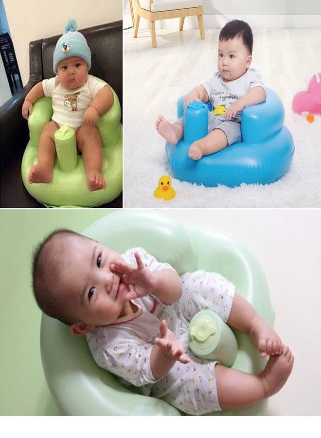 Jolfay Baby Bath Seat Inflatable Stool Baby Chair Baby Inflatable Sofa Baby Built-in Pump Bath Seat Household Multifunctional Children Bath Training Sofa Portable Baby Playbench (Japan Soft Baby Bath) - Image 5