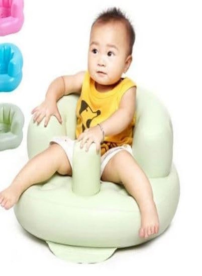 Jolfay Baby Bath Seat Inflatable Stool Baby Chair Baby Inflatable Sofa Baby Built-in Pump Bath Seat Household Multifunctional Children Bath Training Sofa Portable Baby Playbench (Japan Soft Baby Bath) - Image 4