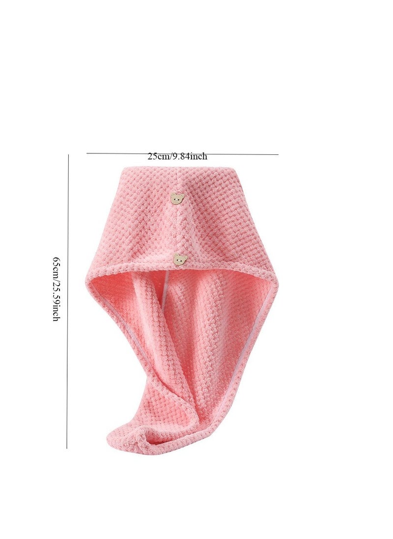 Glowudz™ 2 Pack Absorbent Microfiber Hair Towel Turban Wraps Twist Hair Drying Towel With Elastic Loop Quick Dry Pink And Blue