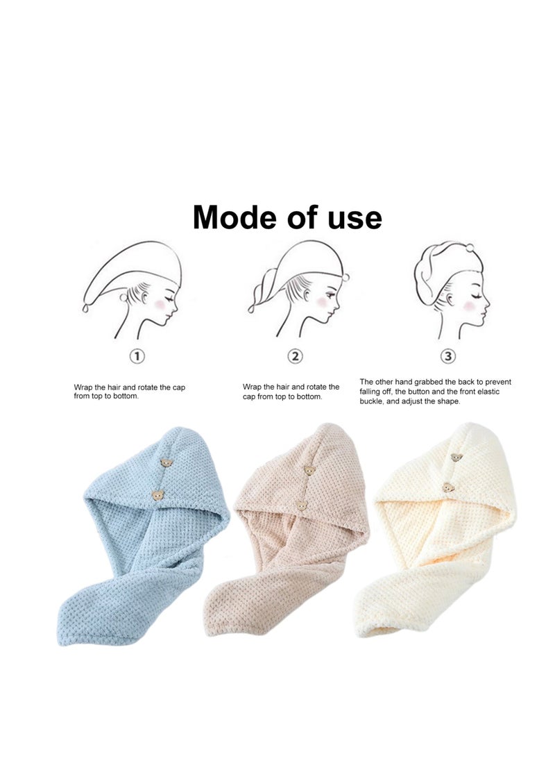 Glowudz™ 2 Pack Absorbent Microfiber Hair Towel Turban Wraps Twist Hair Drying Towel With Elastic Loop Quick Dry Pink And Blue