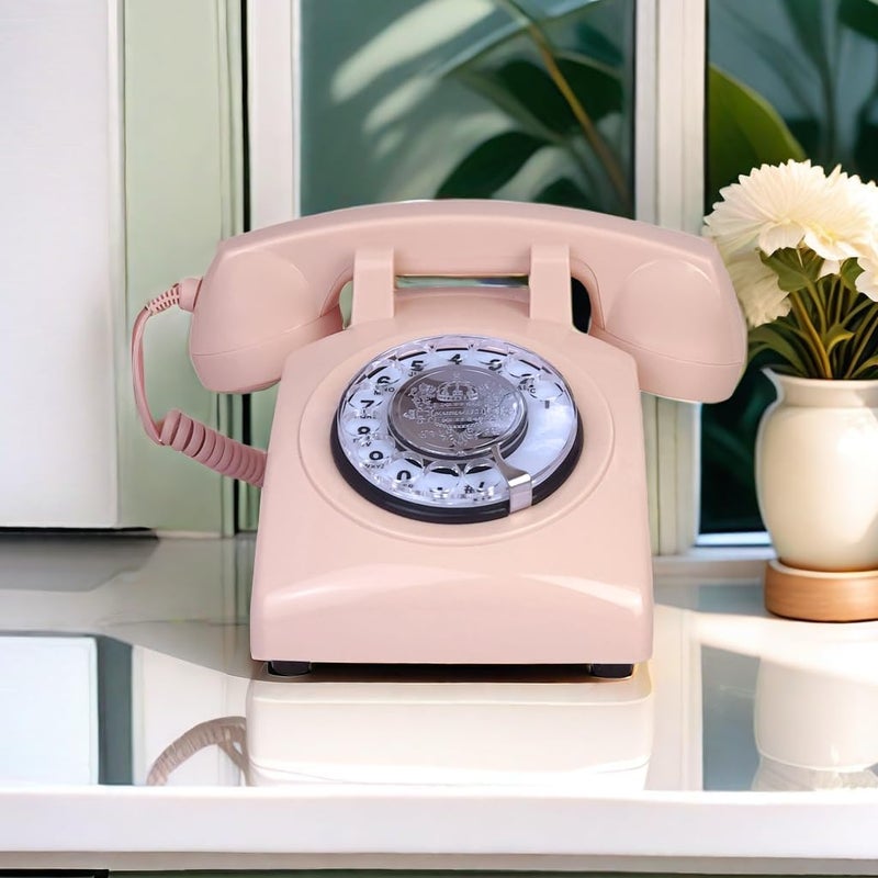 TelPal Landline Telephones, Corded Telephone Classic Rotary Dial Home Phones Antique Vintage Phone of 1930s Old Fashion Business Telephone Home Office Decor - Image 2