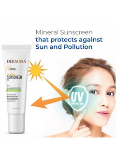 Generic جل واقي من الشمس من السيليكون Dermina Spf50 Pa+++، مقاوم لحب الشباب، خالٍ من الزيوت، لمسة نهائية غير لامعة، مقاوم للماء، غير كومودوجيني، مناسب لجميع أنواع البشرة، واقي شمسي مثبت سريريًا للرجال والنساء (50 جرامًا) عبوة من قطعة واحدة  - Image 4