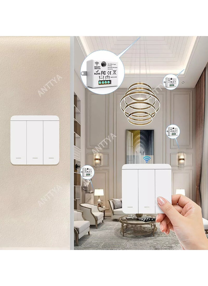 Generic Touch Light Switch Wireless Remote Control 433MHz AC 85V-250V 10A Receiver 86 Wall Panel For Smart Home Ceiling Lamp LED  - Image 3