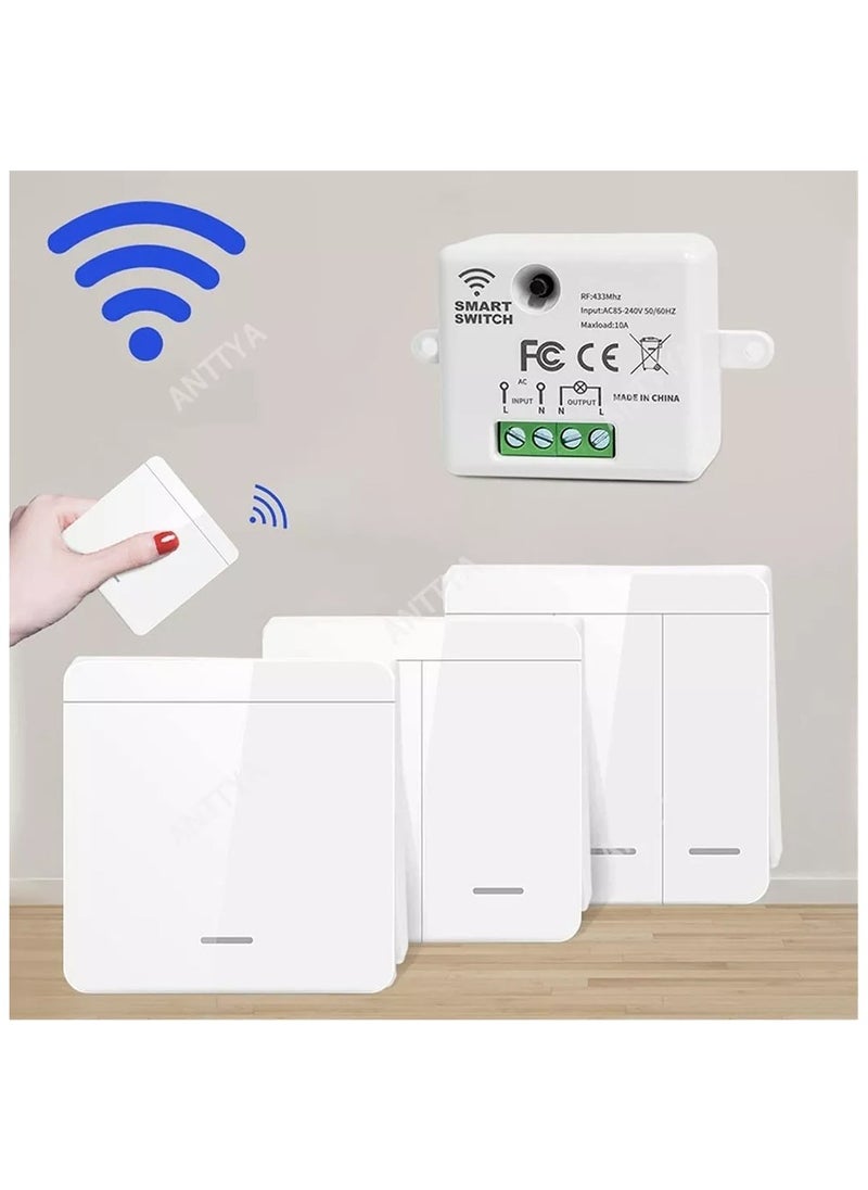 Generic - Touch Light Switch Wireless Remote Control 433MHz AC 85V-250V 10A Receiver 86 Wall Panel For Smart Home Ceiling Lamp LED - Image 1