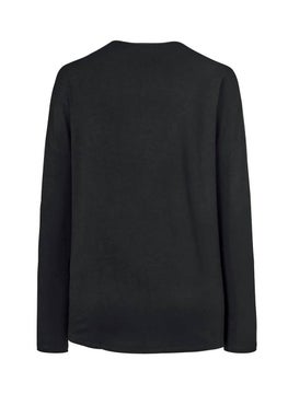 Tchibo Women Round Neck Long Sleeve Plain Top, Black  - Image 2