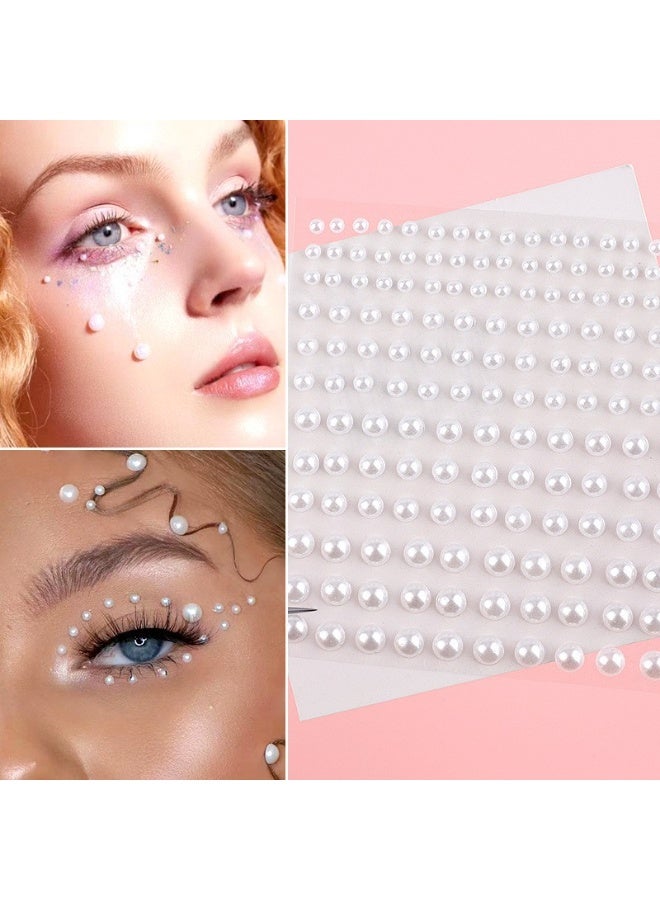 3 sheets of 3D self-adhesive white pearl stickers, suitable for various decorative DIY craft accessories - Image 1