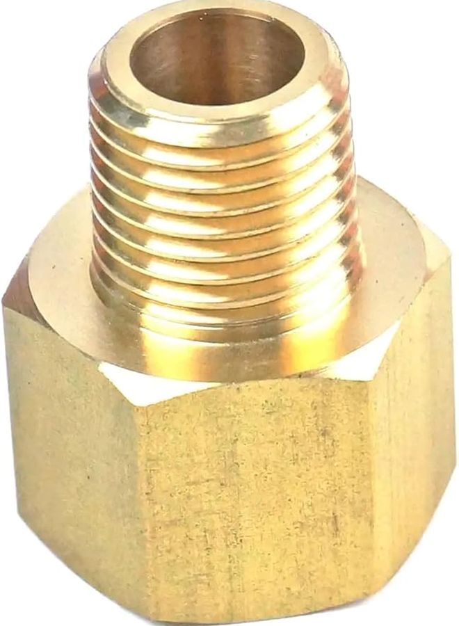 محول تركيب أنابيب النحاس 1/4 بوصة BSPT ذكر إلى 3/8 بوصة NPT أنثى لمقياس الضغط للهواء والغاز والوقود والماء - Image 1