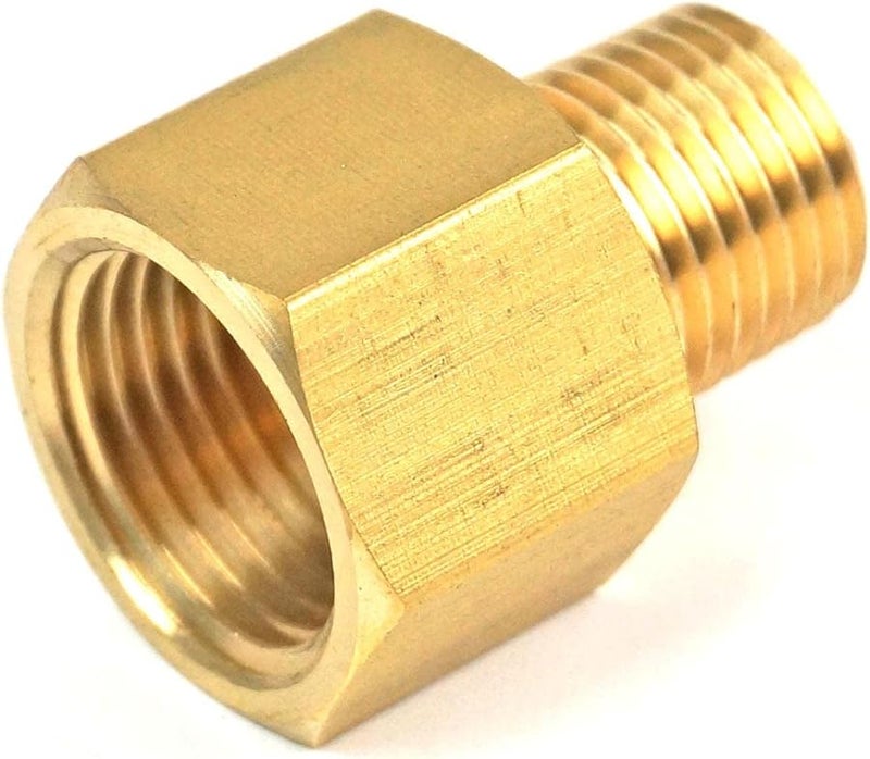 محول تركيب أنابيب النحاس 1/4 بوصة BSPT ذكر إلى 3/8 بوصة NPT أنثى لمقياس الضغط للهواء والغاز والوقود والماء - Image 3