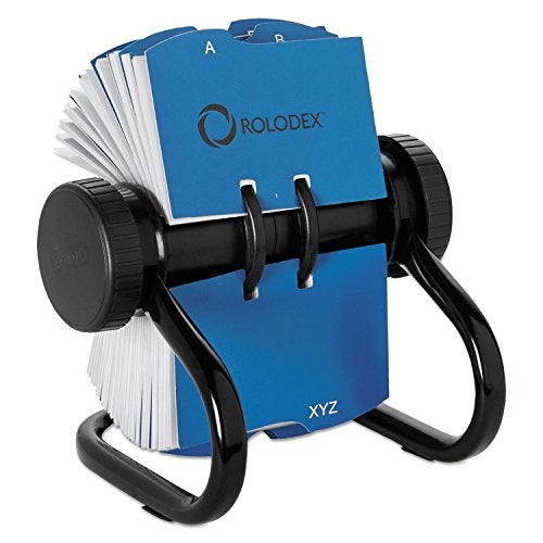 Rolodex 67236 Open Rotary Business Card File w/24 Guides Black - Image 1