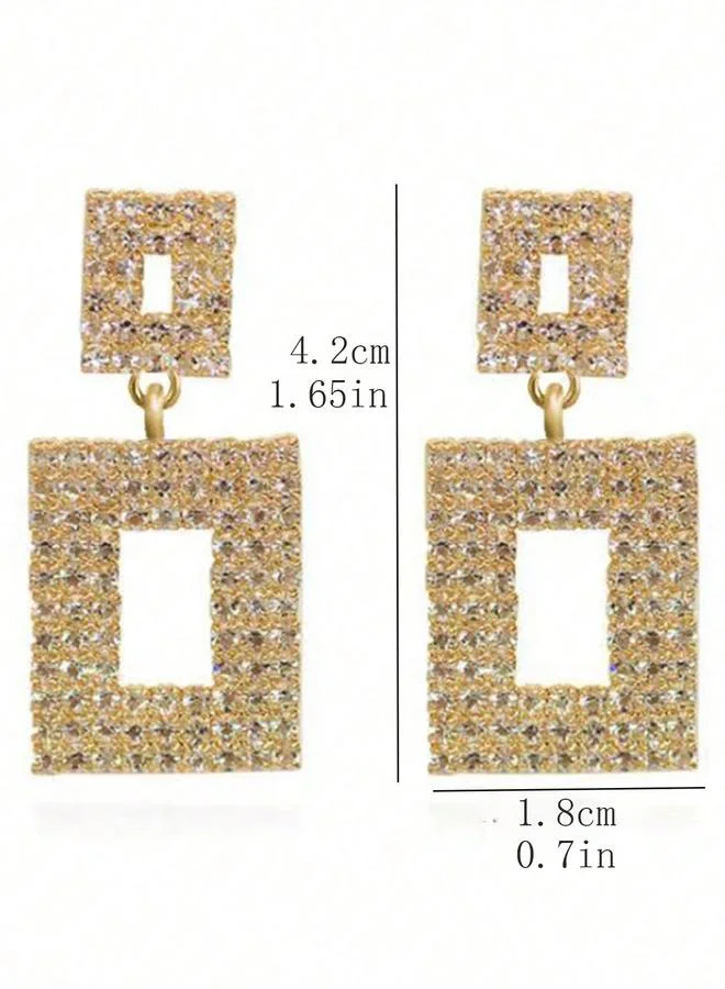Take Two Take Two Embellished Double-Square Earrings