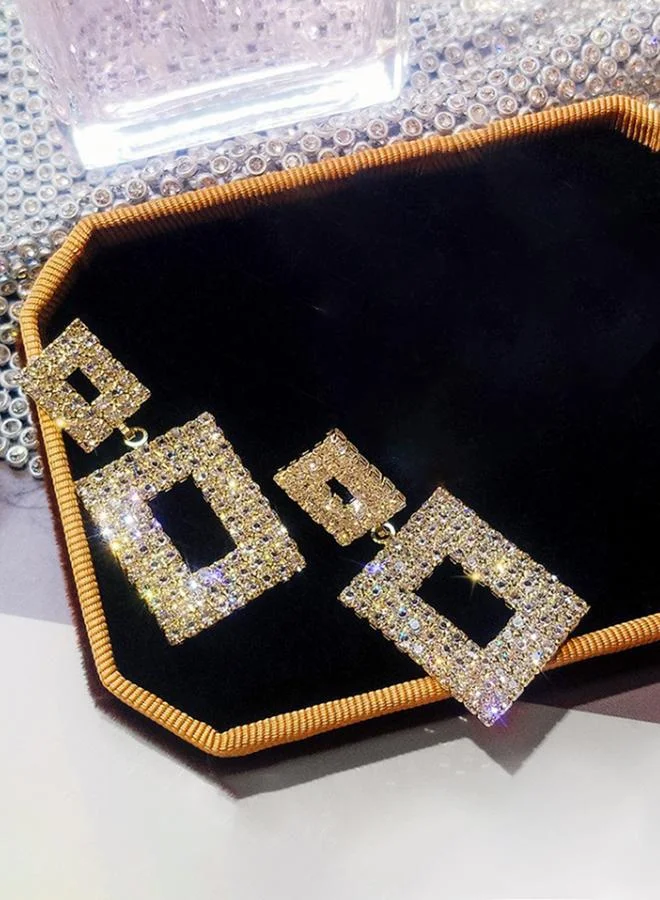 Take Two Take Two Embellished Double-Square Earrings