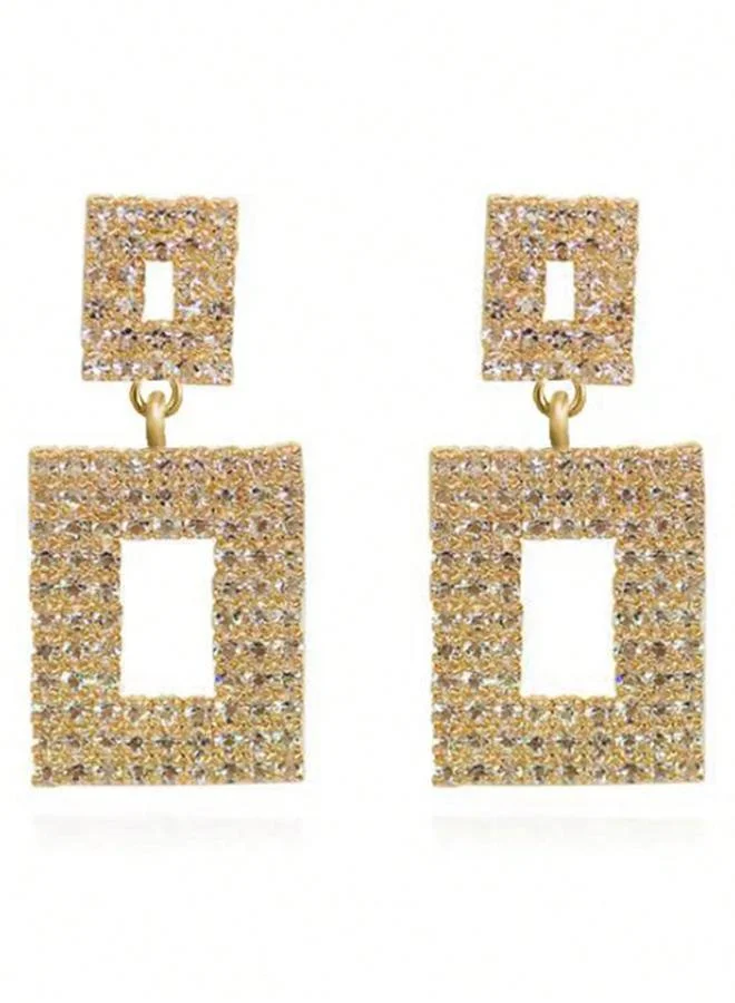 Take Two Take Two Embellished Double-Square Earrings