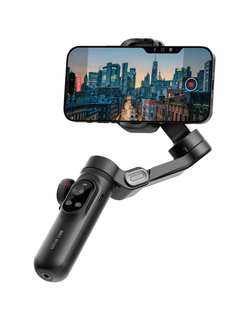GREEN LION New York Gimbal with Smart Face Tracking / Focus & Zoom Control | Smart Face Tracking | Built-In Fill Light | OLED Display | Ultra-Light Stabilizer- Black  - Image 1
