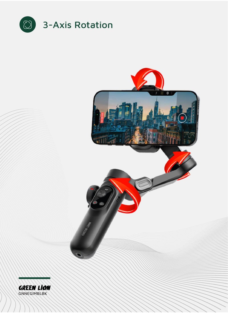 GREEN LION New York Gimbal with Smart Face Tracking / Focus & Zoom Control | Smart Face Tracking | Built-In Fill Light | OLED Display | Ultra-Light Stabilizer- Black  - Image 5