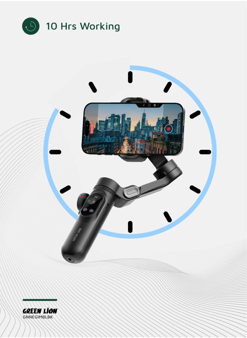 GREEN LION - New York Gimbal with Smart Face Tracking / Focus & Zoom Control | Smart Face Tracking | Built-In Fill Light | OLED Display | Ultra-Light Stabilizer- Black - Image 1