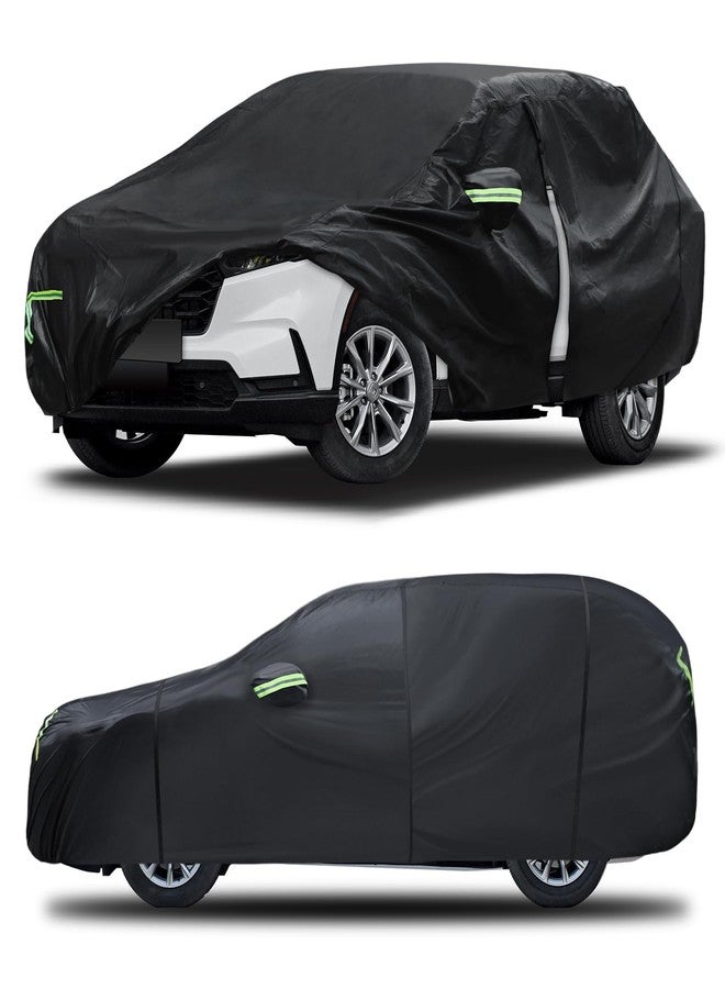 Qualencey 6 Layers Truck Cover Waterproof All Weather for Automobiles,Car Cover Custom Fit for Honda CRV 1997-2024,Outdoor Full Exterior Cover,Rain, Sun, Wind Protection,Black - Image 1