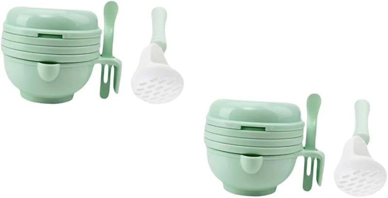 2 Sets Food Grinding Bowl Kit Manual Masher For Smooth Purees Easy To Clean - Image 1