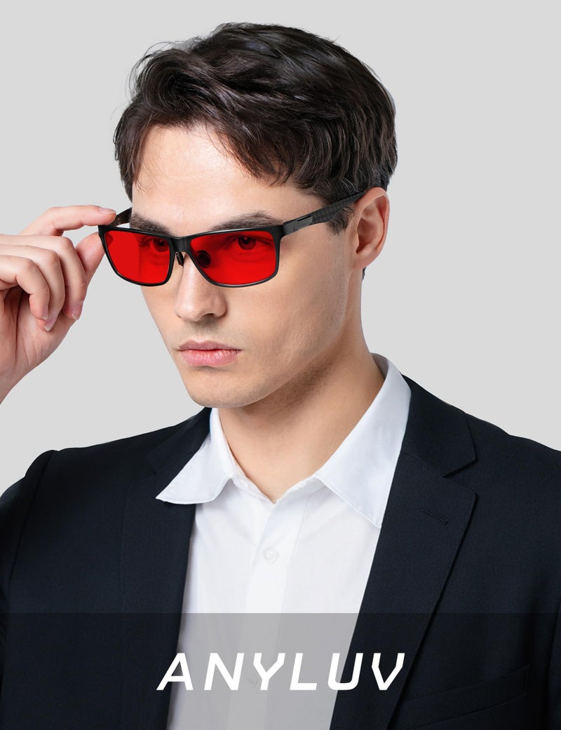 ANYLUV Blue Light Blocking Glasses Men Computer Gaming Glasses Lightweight Al-Mg Metal Anti Eyestrain Eye Protection - Image 2