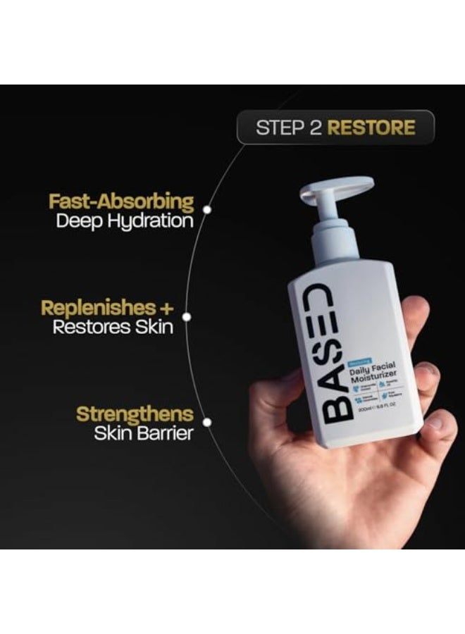 BASED BODYWORKS Men's Daily Face Moisturizer - Daily Facial Moisturizer with Squalane & Rosehip Oil - Strengthens Skin Barrier - All Skin Types (6.8 Fl Oz Pack of 1) - Image 3