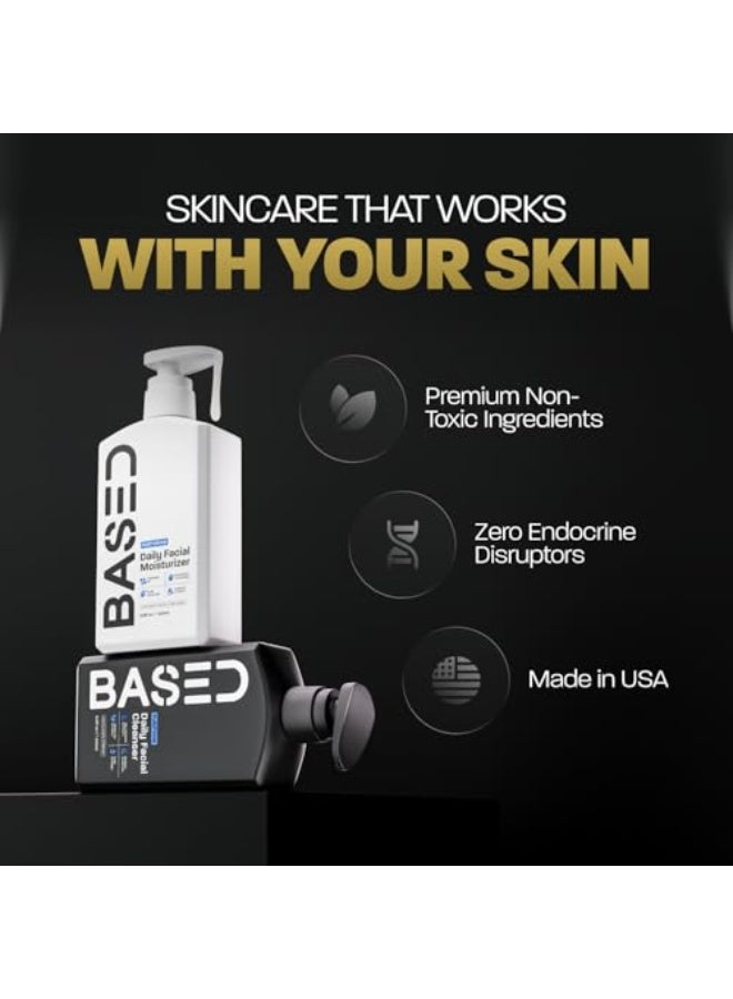 BASED BODYWORKS Men's Daily Face Moisturizer - Daily Facial Moisturizer with Squalane & Rosehip Oil - Strengthens Skin Barrier - All Skin Types (6.8 Fl Oz Pack of 1) - Image 5
