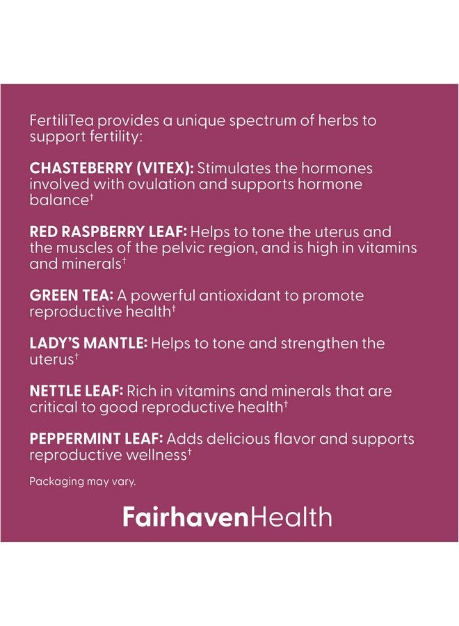 Fairhaven Health FertiliTea | Organic Fertility Tea for Women to Support Reproductive Health* | Prenatal Herbal Tea to Support Menstrual Cycle & Hormone Balance* | Contains Vitex | Mint | 60 Servings - Image 2