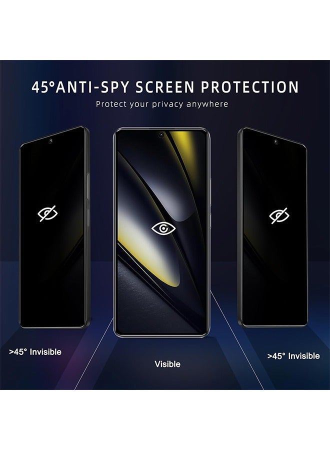 إكس ليفيل قطعتان من واقي الشاشة الخاص بهاتف Xiaomi Poco F6 5G، غطاء حماية للشاشة الخاصة بحماية 9H، مقاوم للخدش ومضاد للتجسس، مصنوع من الزجاج المقوى - Image 2