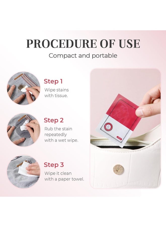 Stain Remover Wet Wipes,Portable Clothing Stain Remover Wipes Individually Wrapped Cleaning Wipes for Clothes, Shoes And Bed Sheets Laundry Household Gadget Wipe (20PCS) - Image 4