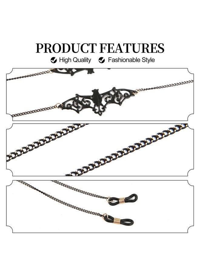 Patscorai 10 Pieces Glasses Chain Accessories For Women Men Eyeglass Holder Chain Goth Lanyard Sunglasses Chains Bat Moon Heart Cat Lightning Cross Crown Star Anti Lost & Slip Eyeglass Leash  - Image 4