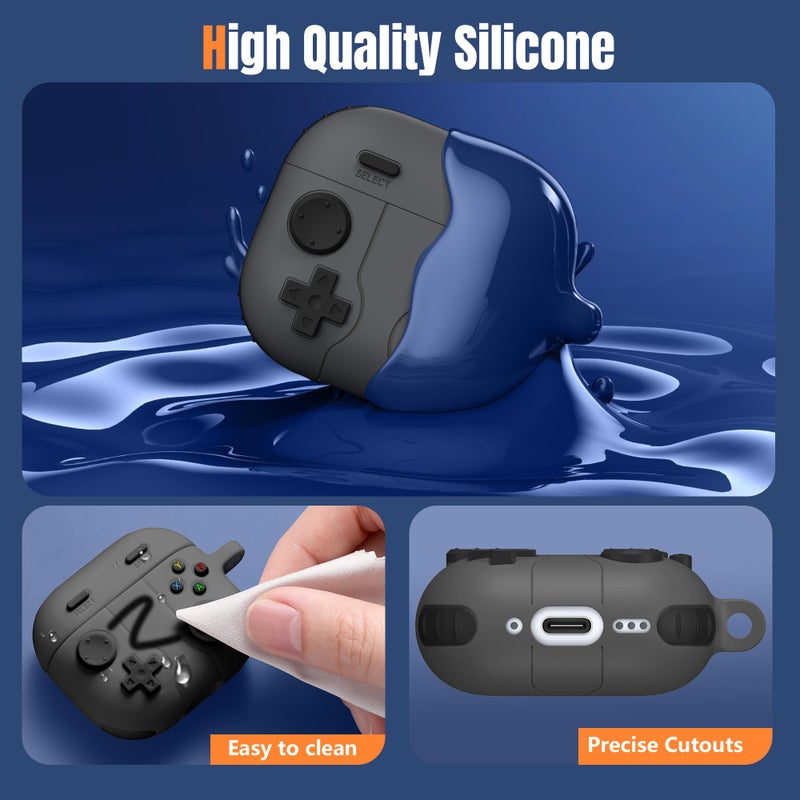 Getino Game Case for AirPods 4 2024 Cover with Cleaner Kit, Keychain, Compatible with Apple Airpods 4 Case Covers, Cute Funny Shock-Proof Protective Silicone AirPod 4 Cases for Men Boy-Black - Image 4