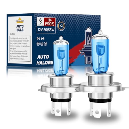 OKOENIEO 9003H4 Halogen Headlight Bulbs Standard High Beam or Low Beam or Fog Light Bulb 12V 55W 5000K4000 LumensWhite Headlight BulbsHead Light Bulbs for CarHigh Brightness Headlight Bulb Pack of 2 - Image 1