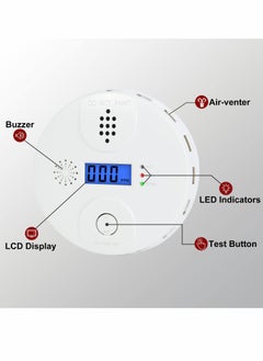 SYOSI Carbon Monoxide Alarm, Digital Display CO Detector Security CO Monoxide For Home Safety Battery Powered with LCD Display and Sound Warning for Home,School,Office  - Image 2