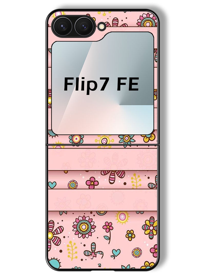 Theodor Case Compatible with Samsung Galaxy Z Flip 7 FE 6.7 Inch Protection Shockproof Bumper Cover Small Flowers - Image 1