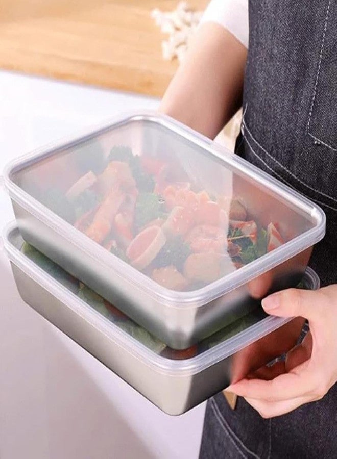 Hidak Stainless Steel Food Storage Tray with Lid | Reusable, Leakproof Meal Container, BPA-Free, Dishwasher Safe, for Lunch, Fridge, or Leftovers (1) - Image 3