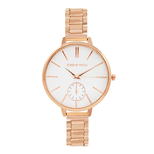 Joker & Witch Women Sleek 38mm White Dial 12mm Rose Gold Stainless Steel Watch - Image 1