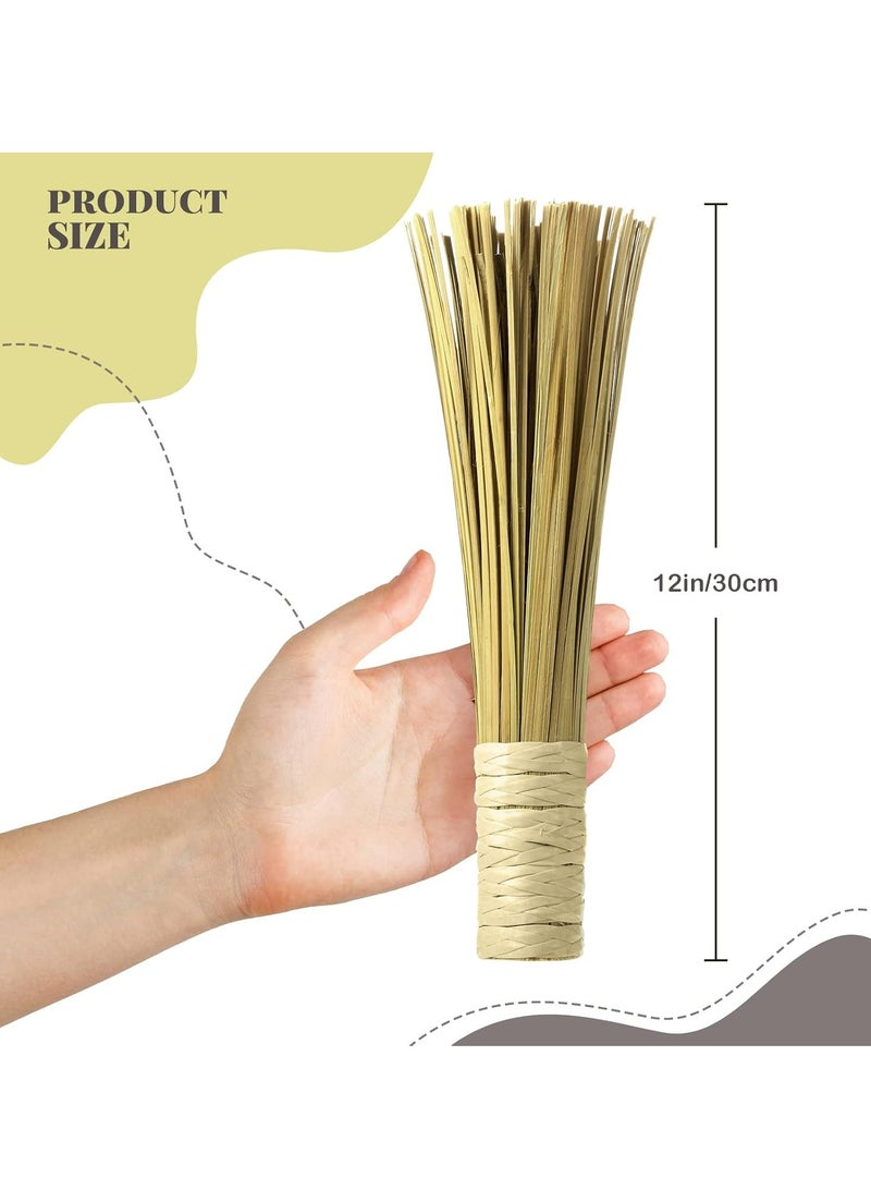 Oasisgalore 4 Pack 12 Inches Wok Brush Kitchen Cleaning Whisk Bamboo Scrub Brush Pot Dish Pan Brush - Image 2