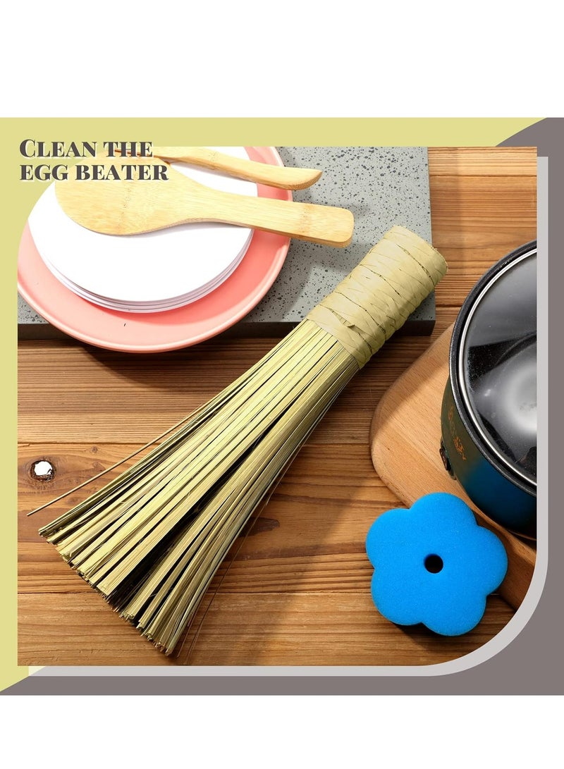 Oasisgalore 4 Pack 12 Inches Wok Brush Kitchen Cleaning Whisk Bamboo Scrub Brush Pot Dish Pan Brush - Image 4