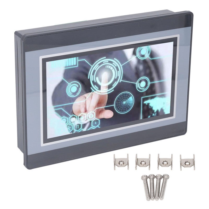 HMI PLC All in One 7in TFT LCD Display 800x480px Resolution - 32 Bit 240MHz ARM9 Processor 128M Flash Memory - Touch Screen for Industrial Automation - Image 1