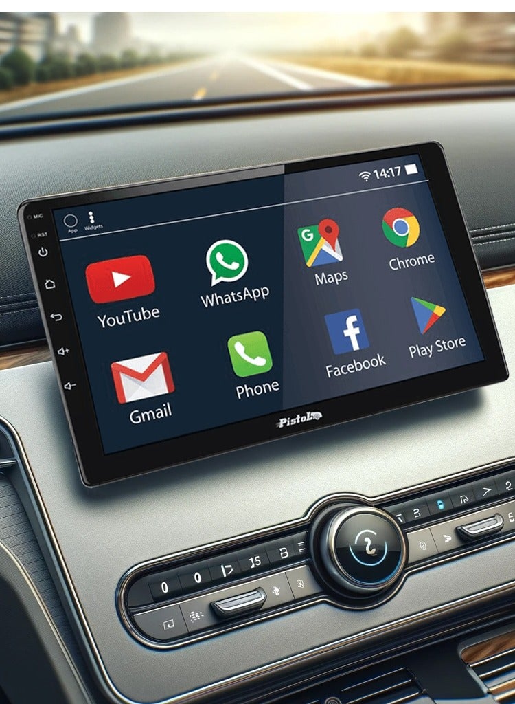 Pistol نظام موسيقى أندرويد للسيارة شاشة LCD مقاس 10 بوصات مع وصلة مرآة iOS Android، وحدة رئيسية 1080 بكسل OEM BT/Wi-Fi/GPS/مكالمات غير يدوية - PISTOL - Image 1