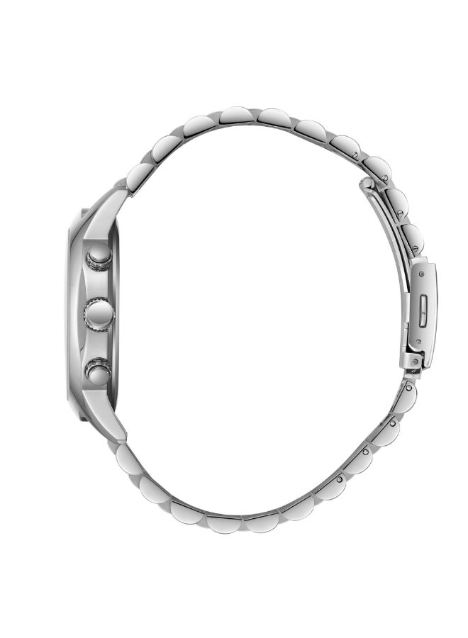 سلازنجر ساعة رجالية متعددة الوظائف بسوار معدني فضي - Image 3