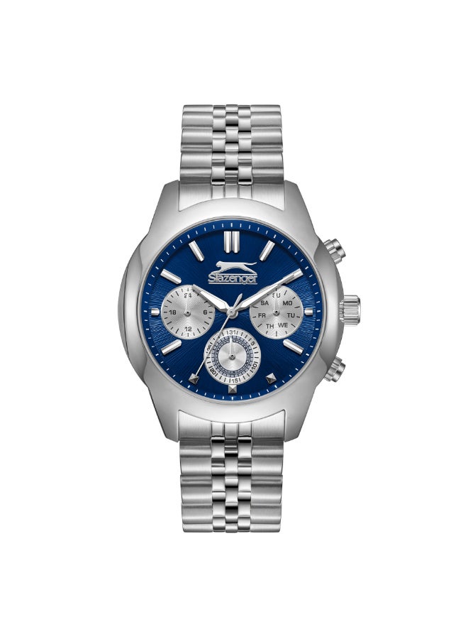 سلازنجر ساعة رجالية متعددة الوظائف بسوار معدني فضي - Image 1