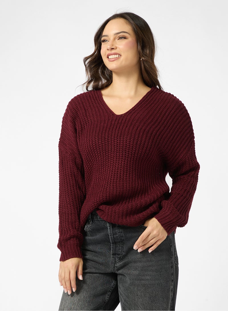 جينجر كنزة بياقة على شكل  مضلعة - Image 1