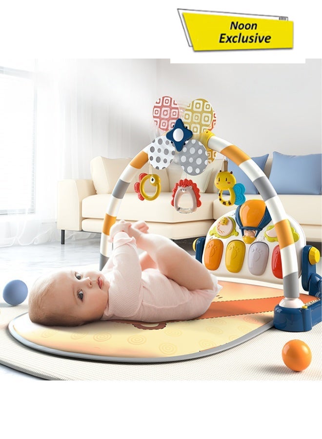 COGNIKIDS Brown Baby Play Gym Mat with Piano & Lights  | Infant Activity Mat with Music, Rattles & Hanging Toys | Sensory Development Gym for Newborns & Toddlers 0+ Months bear - Image 1