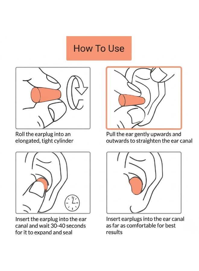 Soft Foam Ear Plugs – Noise Reduction Ear Protection for Sleep, Work & Travel (2 Pairs) - Image 2