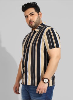 Instafab Plus Men's Multicolour Striped Regular Fit Casual Shirt  - Image 3