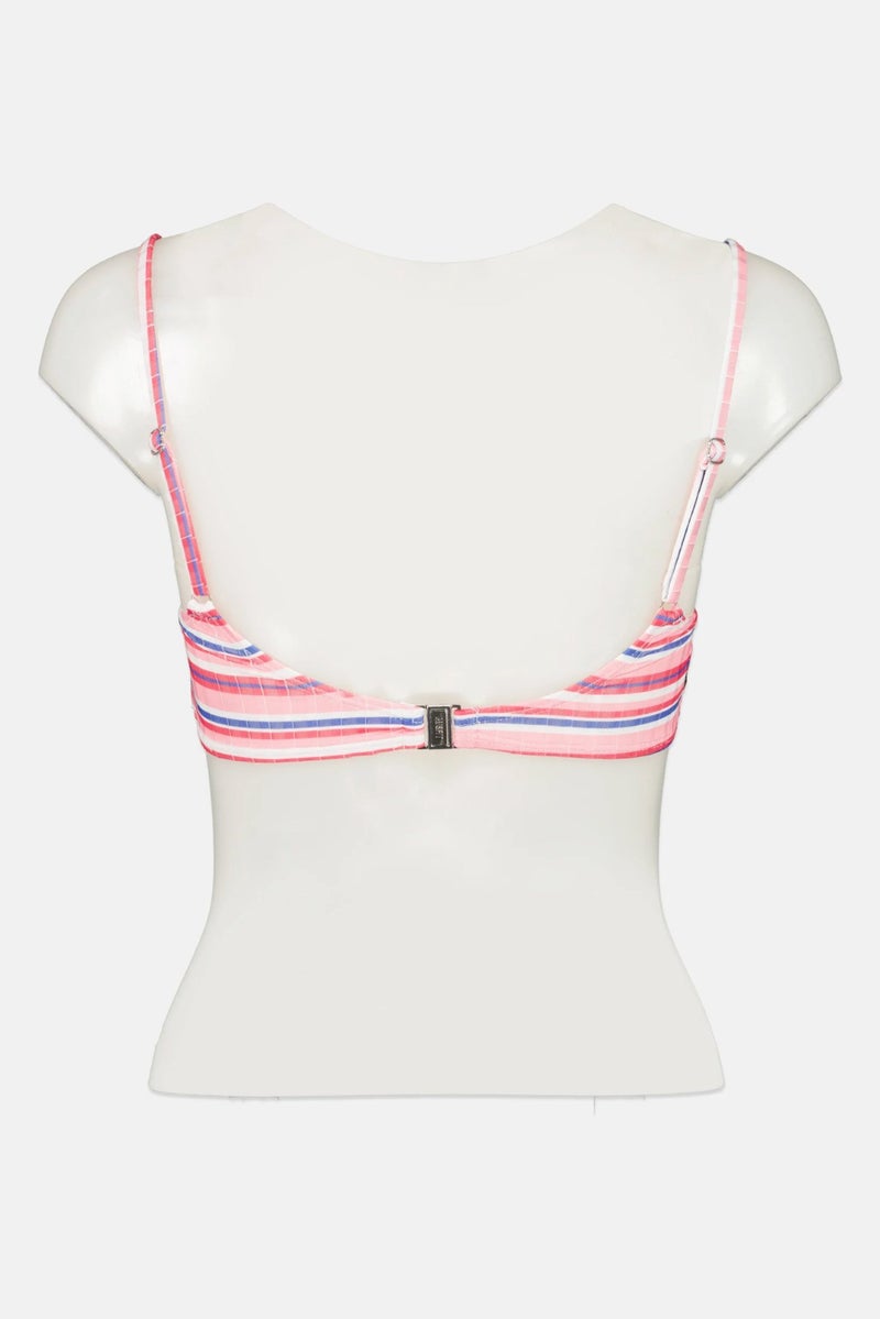 Misfit Women Striped Non Padded Bikini Top, Multicolor - Image 2